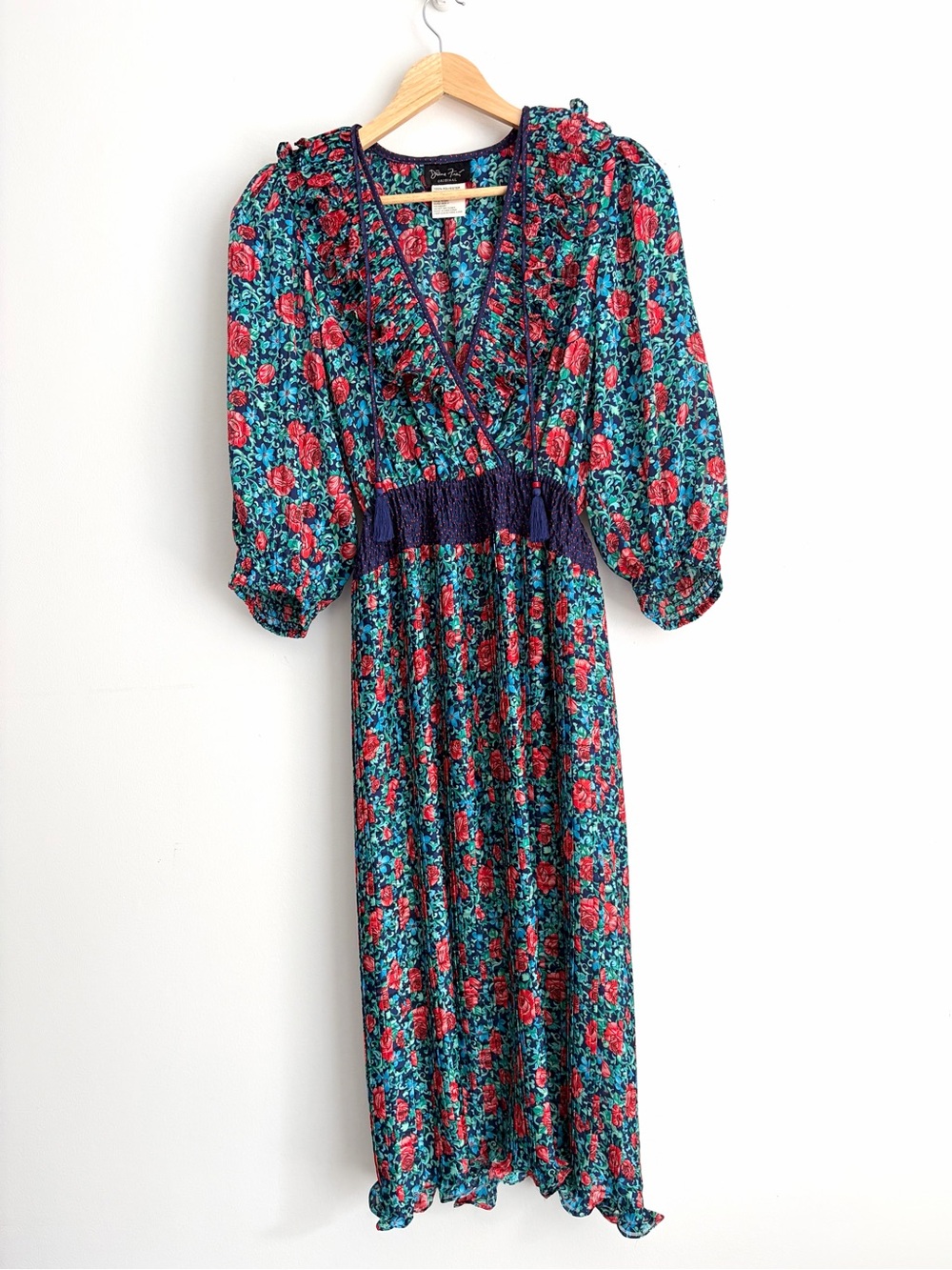 Vintage Diane Freis Floral Georgette Boho Festival Maxi Dress M